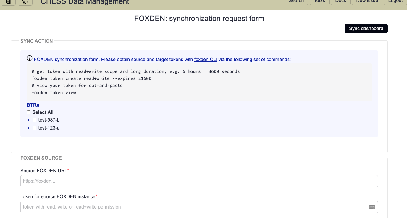 sync form